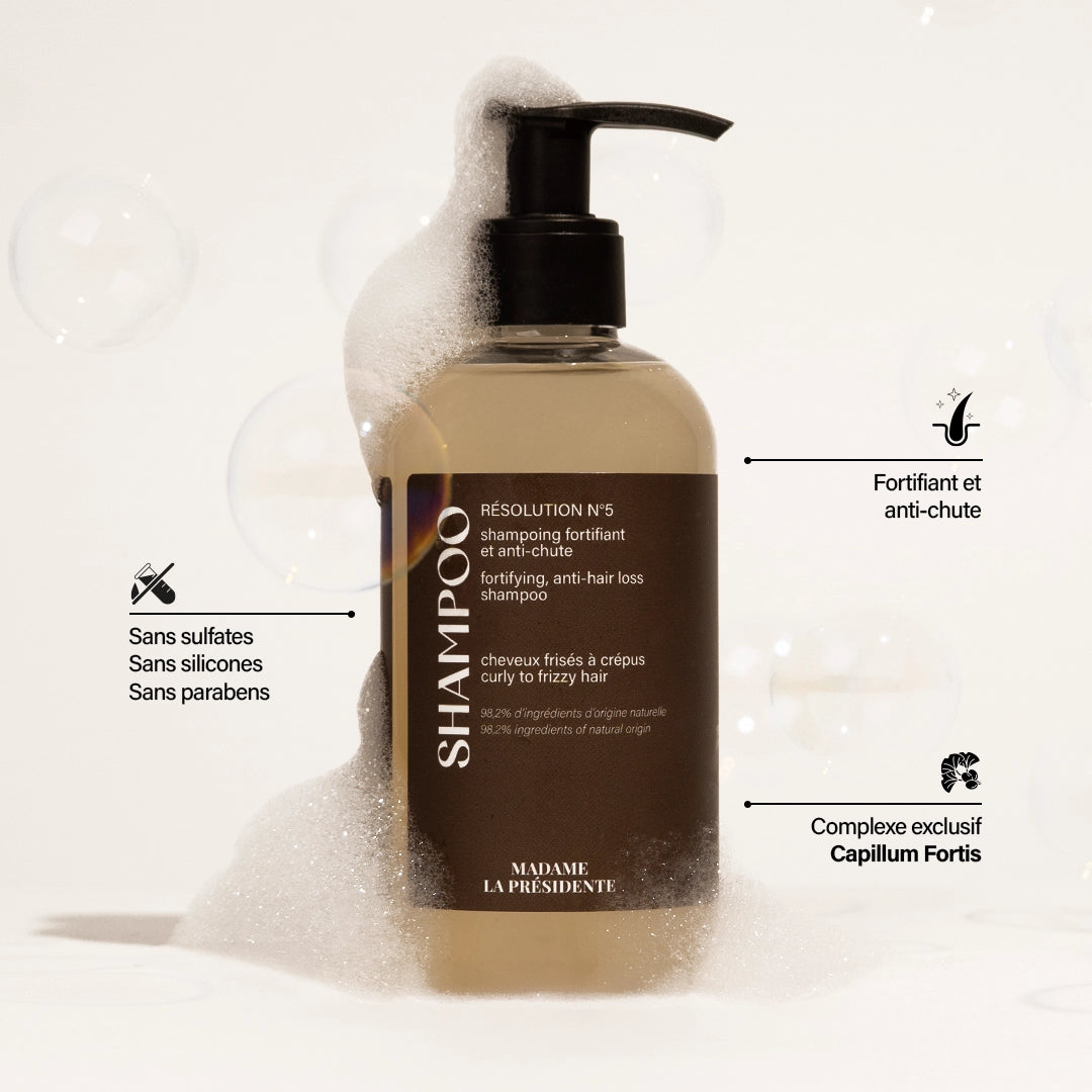 Anti-hair loss and fortifying shampoo Resolution n°5 - Curly to frizzy hair